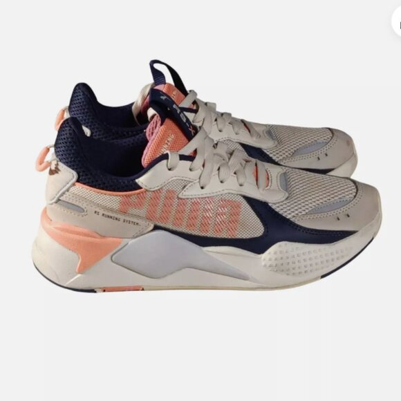 Puma Womens RS X Size 7 Tan Pink Blue Gray Running Shoes Sneakers 372715-10 - Picture 2 of 10